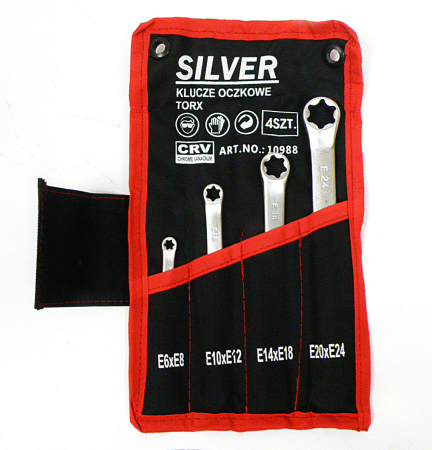 Chei fara clichet - Set 4 chei inelare tip torx E6-E24 4bucati piese Cr-V (S10988)