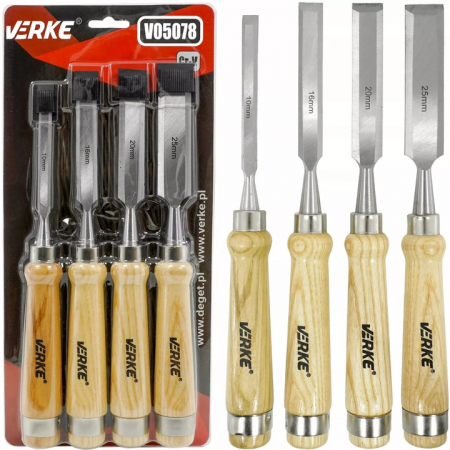 Set 4 dalti 290mm 10-25mm cu maner lemn (V05078) [4]