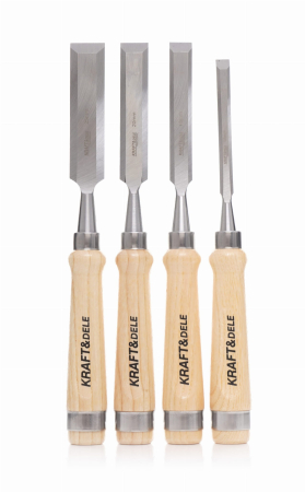 Scule de mana - Set 4 dalti dulgher 290mm 10-25mm cu maner lemn (KD11771)