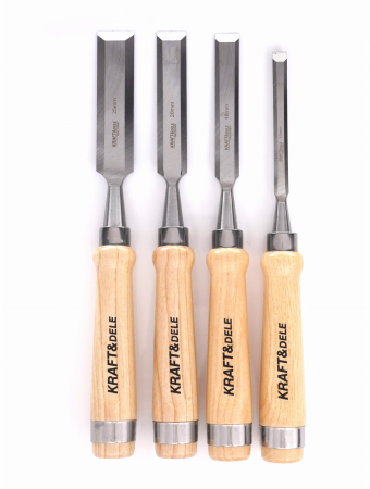 Set 4 dalti dulgher 290mm 10-25mm cu maner lemn (KD11771) [3]