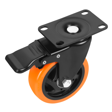 Set 4 roti pivotante 100 mm cu frana si capacitate de 500 kg (KD3623) [9]