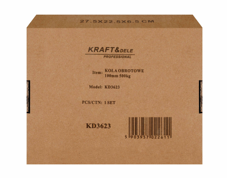 Set 4 roti pivotante 100 mm cu frana si capacitate de 500 kg (KD3623) [14]