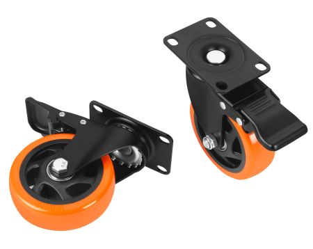 Set 4 roti pivotante 100 mm cu frana si capacitate de 500 kg (KD3623) [5]