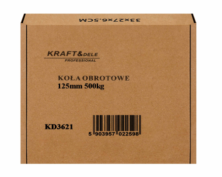 Set 4 roti pivotante 125 mm cu frana si capacitate de 500 kg (KD3621) [11]