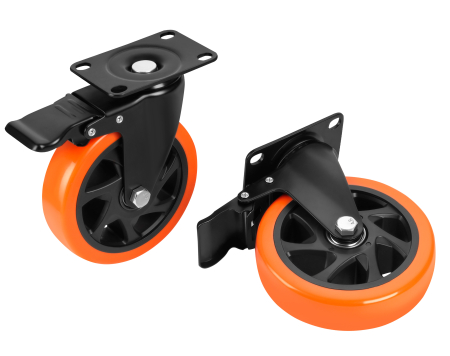 Set 4 roti pivotante 125 mm cu frana si capacitate de 500 kg (KD3621) [6]
