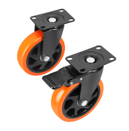 Set 4 roti pivotante 125 mm cu frana si capacitate de 500 kg (KD3621) [5]