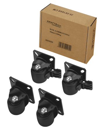 Set 4 roti pivotante 50 mm cu frana si capacitate totala 1200 kg (KD3626) [1]