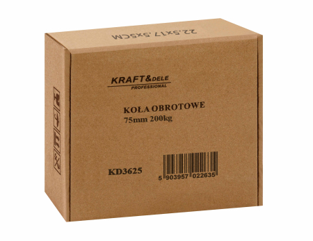 Set 4 roti pivotante 75 mm cu frana si capacitate de 200 kg (KD3625) [10]