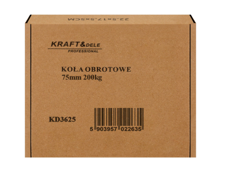 Set 4 roti pivotante 75 mm cu frana si capacitate de 200 kg (KD3625) [12]