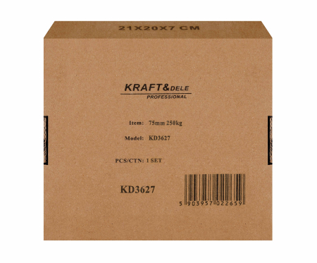 Set 4 roti pivotante 75 mm cu frana si capacitate totala 250 kg (KD3627) [13]