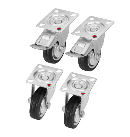 Set 4 roti pivotante 75 mm cu frana si capacitate totala 250 kg (KD3627) [5]