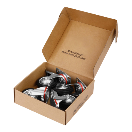 Set 4 roti pivotante 75 mm cu frana si capacitate totala 250 kg (KD3627) [10]
