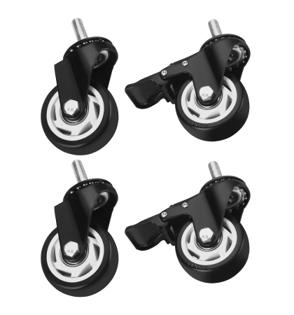 Set 4 roti pivotante 75 mm cu frana si capacitate totala 460 kg (KD3640) [9]