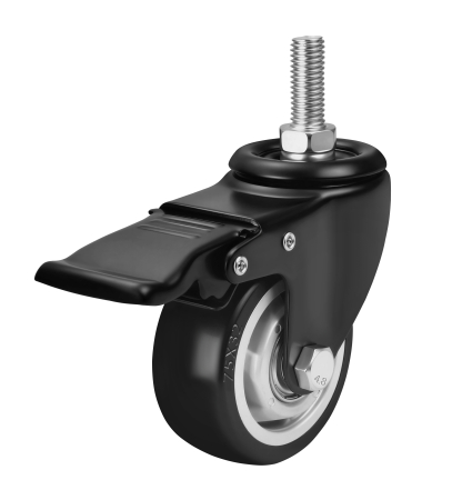 Set 4 roti pivotante 75 mm cu frana si capacitate totala 460 kg (KD3640) [2]