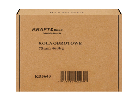 Set 4 roti pivotante 75 mm cu frana si capacitate totala 460 kg (KD3640) [12]