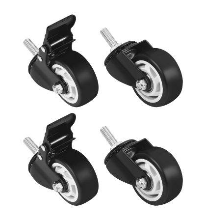 Scule pentru gradinarit - Set 4 roti pivotante 75 mm cu frana si capacitate totala 460 kg (KD3640)