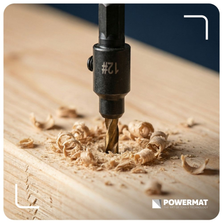 Set 5 burghie pentru lemn cu adancitor si tesitor 6-16mm PM1459 (PM-ZWZP-4TN) [13]