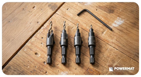 Set 5 burghie pentru lemn cu adancitor si tesitor 6-16mm PM1459 (PM-ZWZP-4TN) [17]