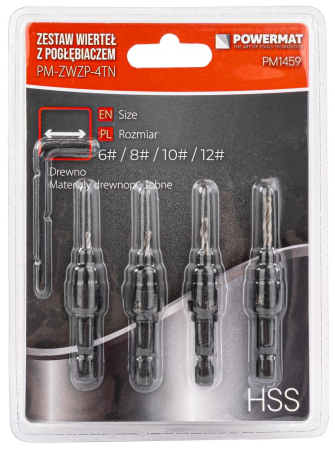 Set 5 burghie pentru lemn cu adancitor si tesitor 6-16mm PM1459 (PM-ZWZP-4TN) [1]