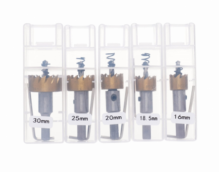 Altele - Set 5 burghie pentru metal si lemn widia 16 - 30 mm cu arc (KD10870)