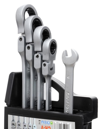 Set 5 chei cu clichet articulate 8-17mm 5bucati piese cap flexibil Cr-V (KD10105) [6]