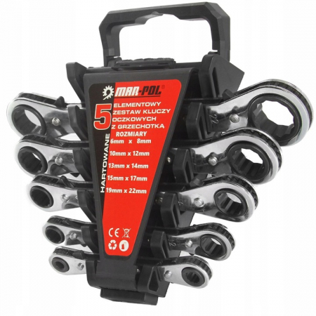 Set 5 chei inelare cu clichet reversibil 6-22mm (M58600) [1]