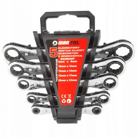 Set 5 chei inelare cu clichet reversibil 6-22mm (M58600) [2]
