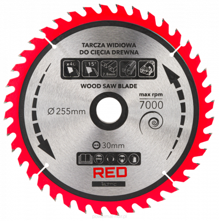 Set 5 discuri panze fierastrau circular lemn 255mm 30mm  (RTZTWD0082) [3]