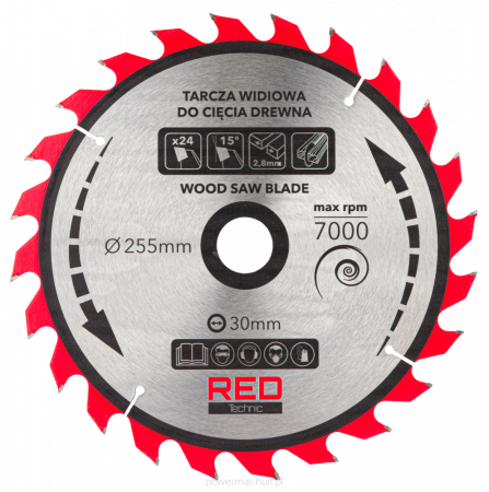 Set 5 discuri panze fierastrau circular lemn 255mm 30mm  (RTZTWD0082) [1]