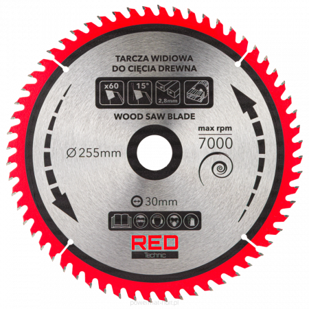 Set 5 discuri panze fierastrau circular lemn 255mm 30mm  (RTZTWD0082) [5]