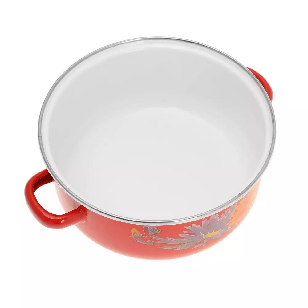 Set 5 oale emaliate cu capace, 5 oale si 5 capace, diverse culori cu model (KB-7170) [7]