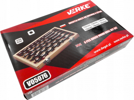 Set 6 burghie lemn 10-20mm lungi 230mm (V05076) [6]