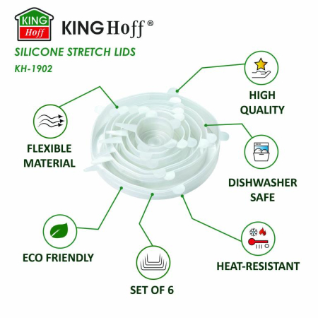 Set 6 capace elastice din silicon reutilizabile dimensiuni variate (KH-1902) [10]