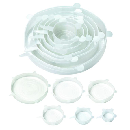 Ustensile bucatarie - Set 6 capace elastice din silicon reutilizabile dimensiuni variate (KH-1902)