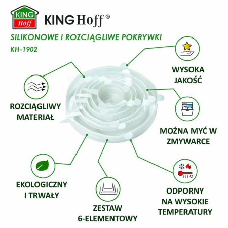 Set 6 capace elastice din silicon reutilizabile dimensiuni variate (KH-1902) [9]