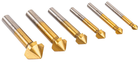 Scule de mana - Set 6 freze zencuitoare conice HSS 90 grade 6.3-20.5mm PM1457 (PM-ZPM-6T)