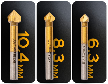 Set 6 freze zencuitoare conice HSS 90 grade 6.3-20.5mm PM1457 (PM-ZPM-6T) [13]