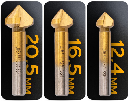 Set 6 freze zencuitoare conice HSS 90 grade 6.3-20.5mm PM1457 (PM-ZPM-6T) [12]