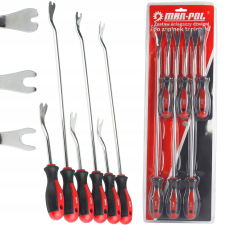 Altele - Set 6 scule metalice pentru demontat cleme si tapiterie auto (M57445)