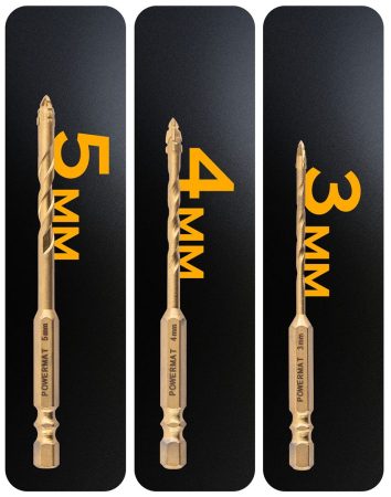 Set 7 burghie pentru sticla si gresie cu varf in cruce HEX 3-12mm PM1462 (PM-ZWSC-7T) [14]