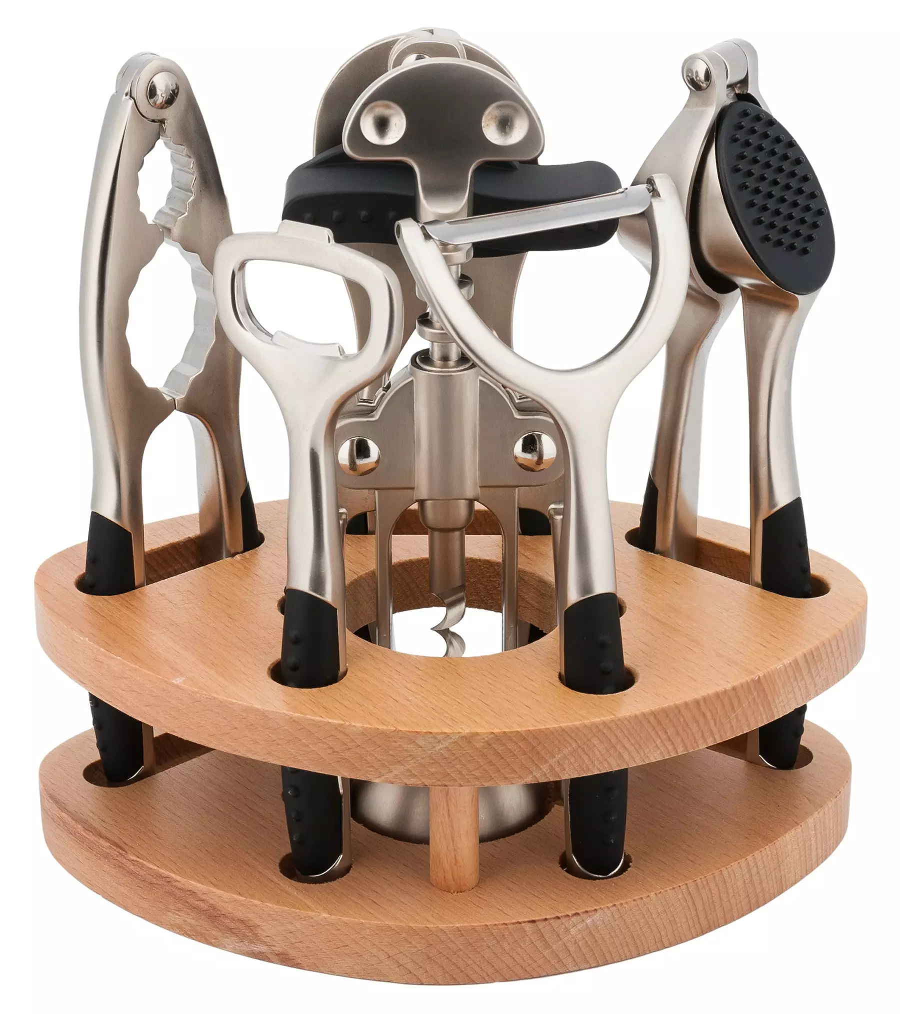 Casa - Set 7 piese ustensile de bucatarie cu suport lemn (KH-3416)