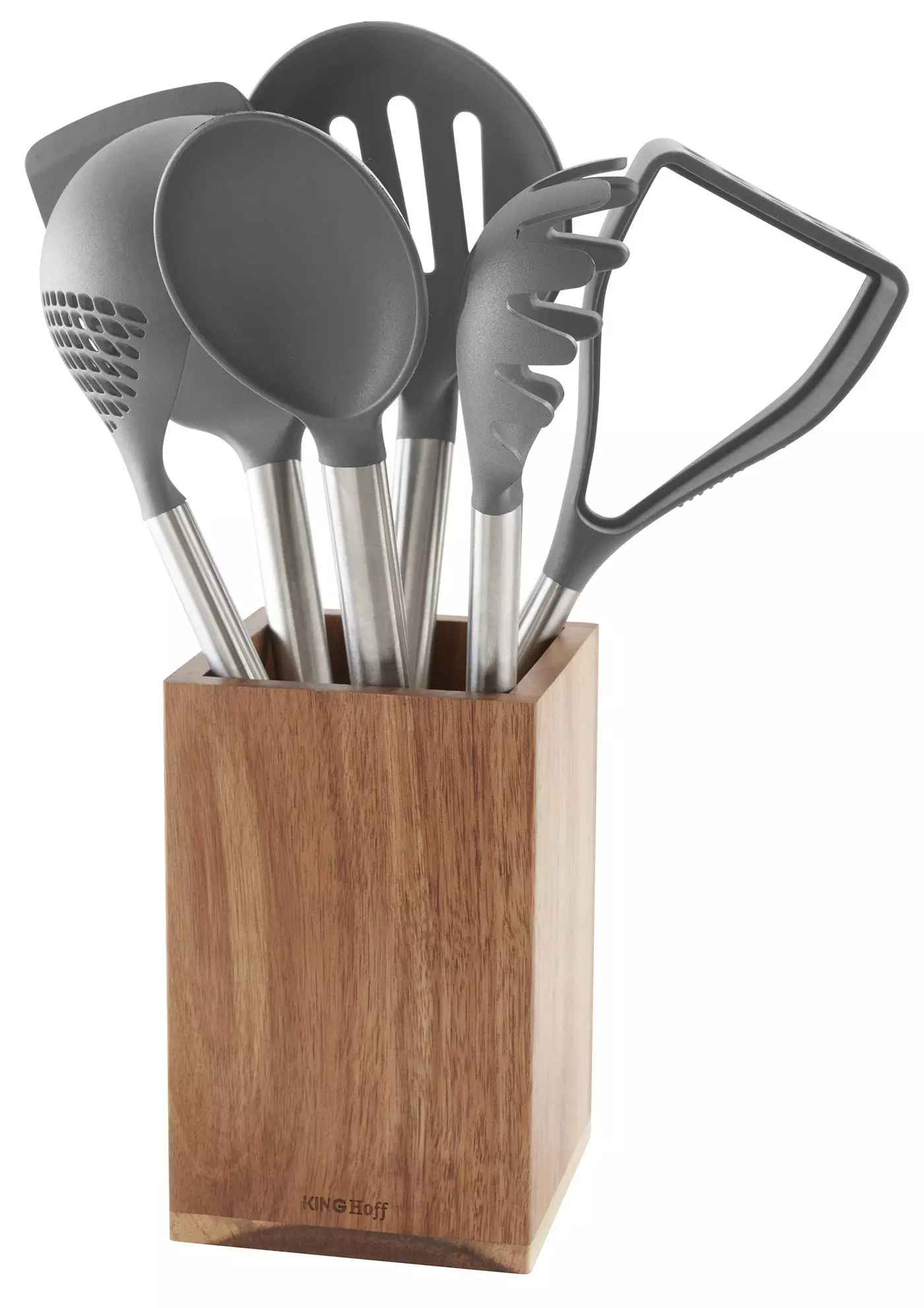 Casa - Set 7 piese ustensile de bucatarie si suport din lemn (KH-1325)