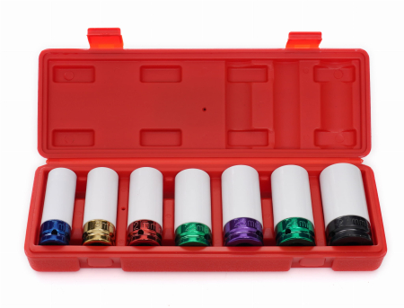 Set 7 tubulare lungi impact jante aliaj cu protectie cauciuc 17-27mm (KD11752) [1]