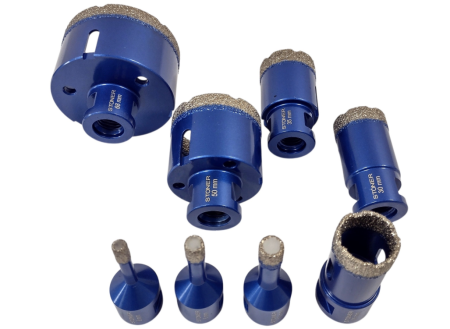 Set 8 carote diamantate M14 6-68 mm pentru gresie si placi ceramice + 2 discuri diamantate 125 mm (S12206) [8]