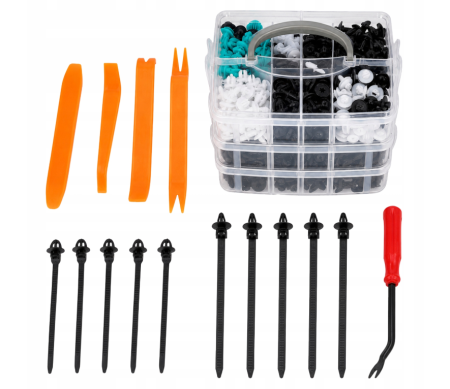 Set 800 clipsuri si cleme auto + 45 accesorii, 845 bucati, cu organizator (S11572) [1]