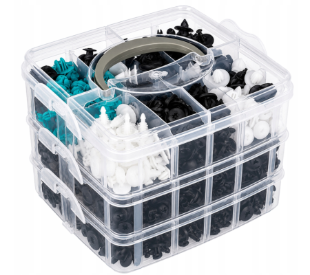 Set 800 clipsuri si cleme auto + 45 accesorii, 845 bucati, cu organizator (S11572) [2]