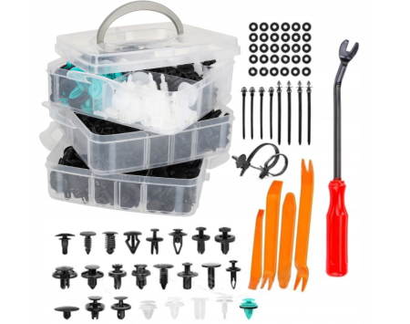 Set 800 clipsuri si cleme auto + 45 accesorii, 845 bucati, cu organizator (S11572) [0]