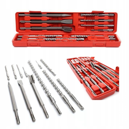 Burghie/freze/carote/dalti/dornuri/cutite strung/punctatoare - Set 9 burghie S4 + 3 dalti SDS (KD10206)