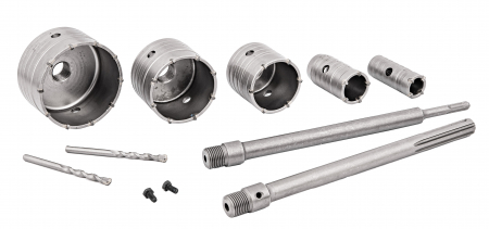 Set 9 carote cu vidie pentru beton 10-100mm cu adaptor SDS+ SDS Max (S10329) [1]