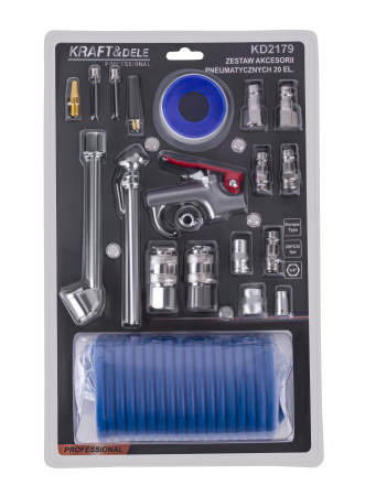 Set accesorii pneumatice 1/4" 20 piese pentru aer comprimat (KD2179) [4]